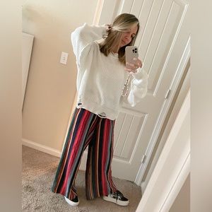 S O L D❗️❗️❗️striped pants. ANTHROPOLOGIE. comfortable. paper bag waistband.